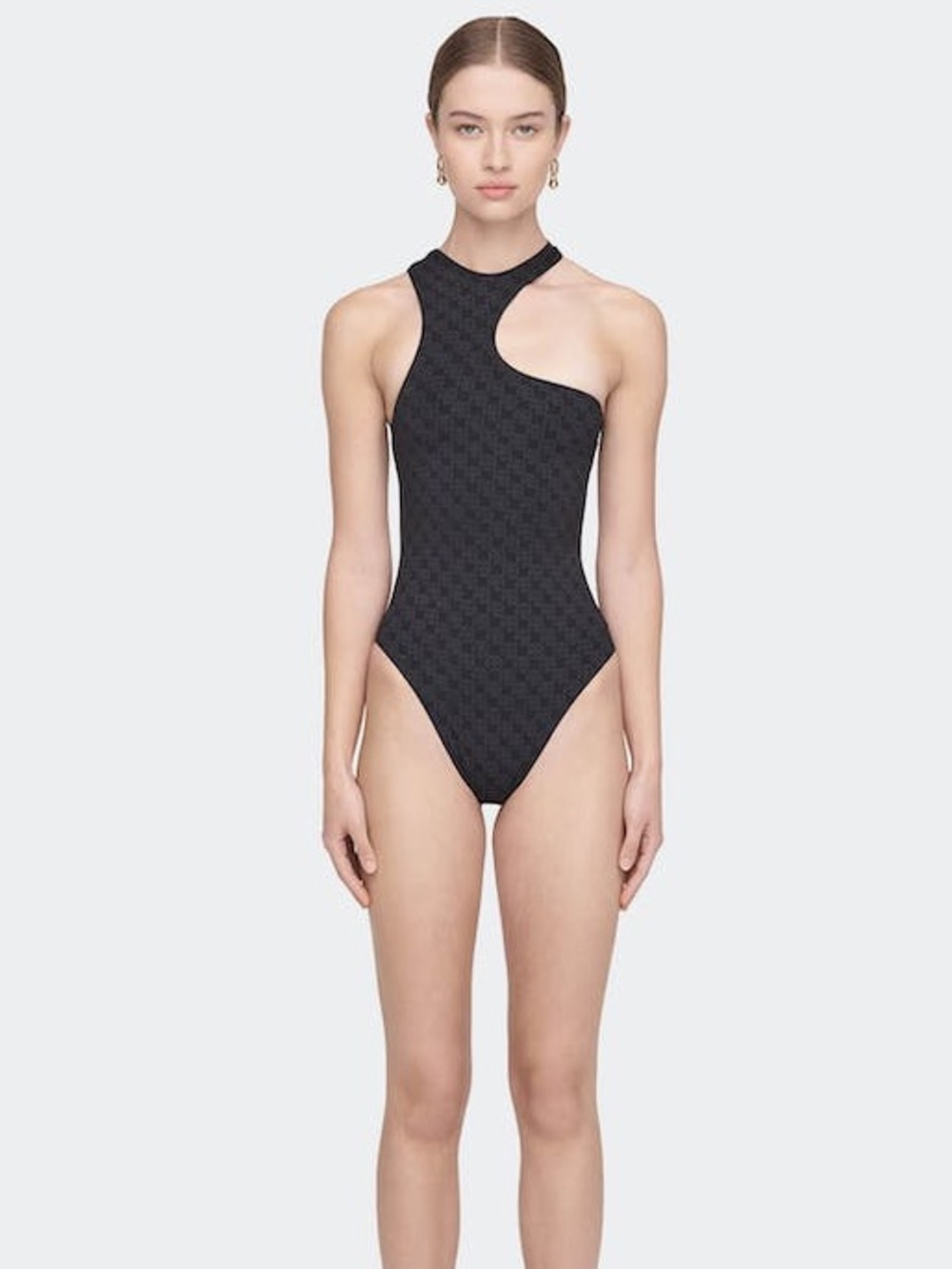 Anine Bing Lesly Black Asymmetric One-Piece Swimsuit
